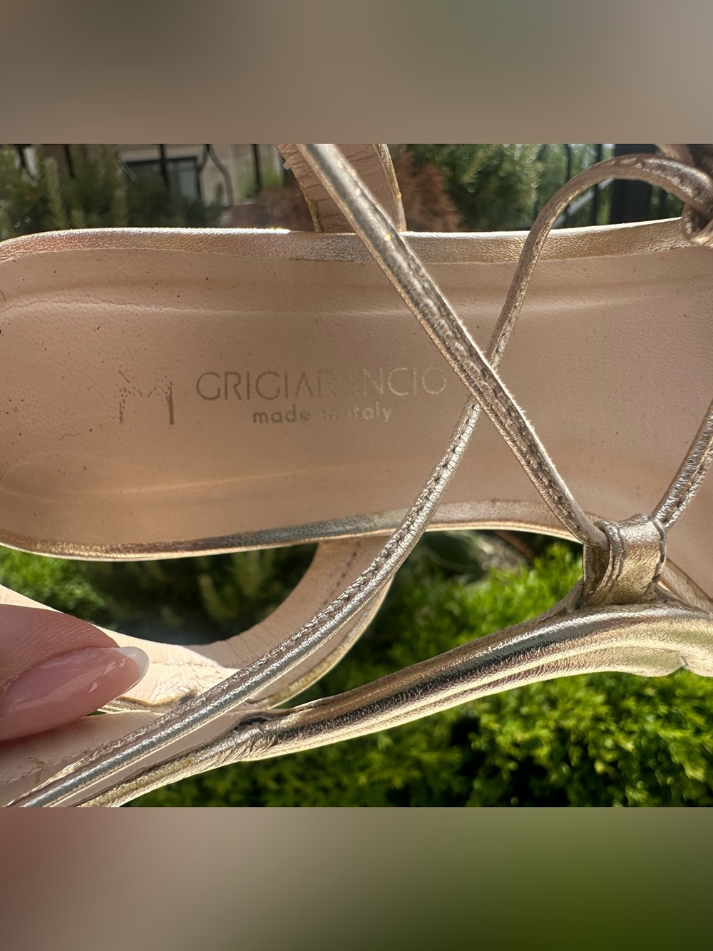 Gianvito Rossi Inspired Grigiarancio Gold Metallic Lace Tie Up Tassel Sandals 37 - Picture 7 of 10
